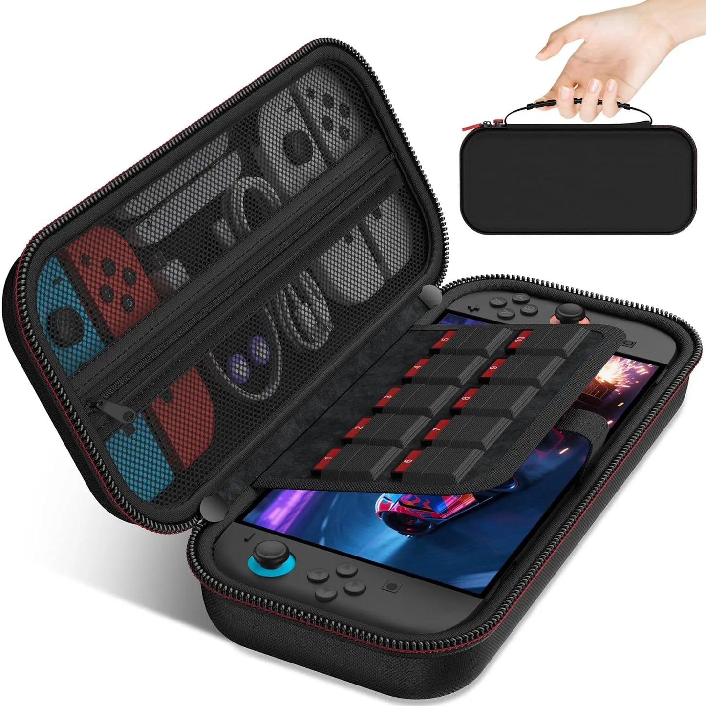 Carrying Case Kit For Switch 2 (2025), Travel Case Hard Shell Box for NS2 Game Console with Screen Film, TPU Case, Joystick Caps