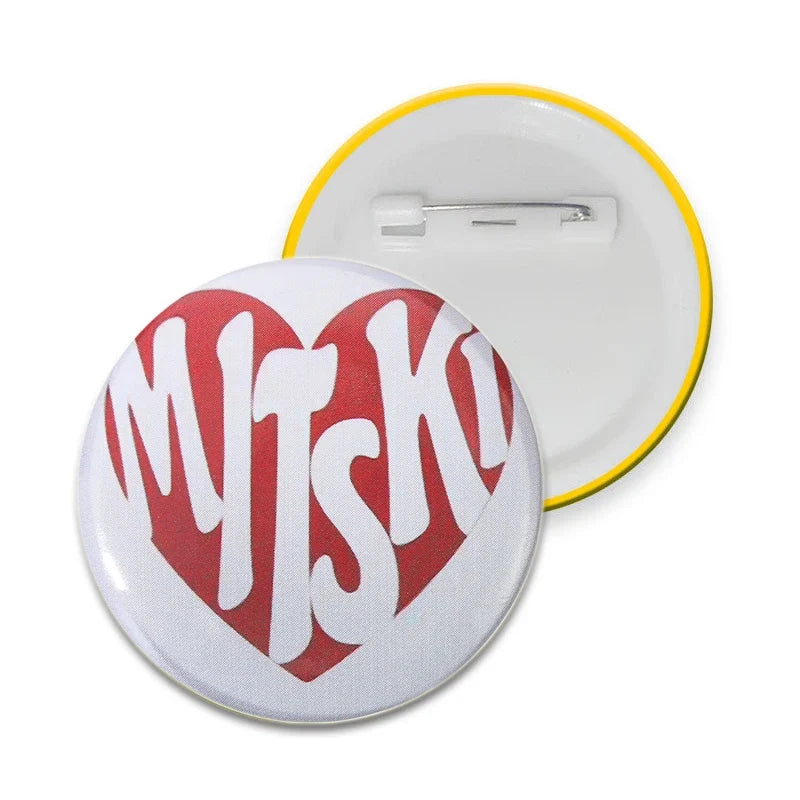 32/44/58mm Creative Round Animal Letter Pins Cartoon Character Funny