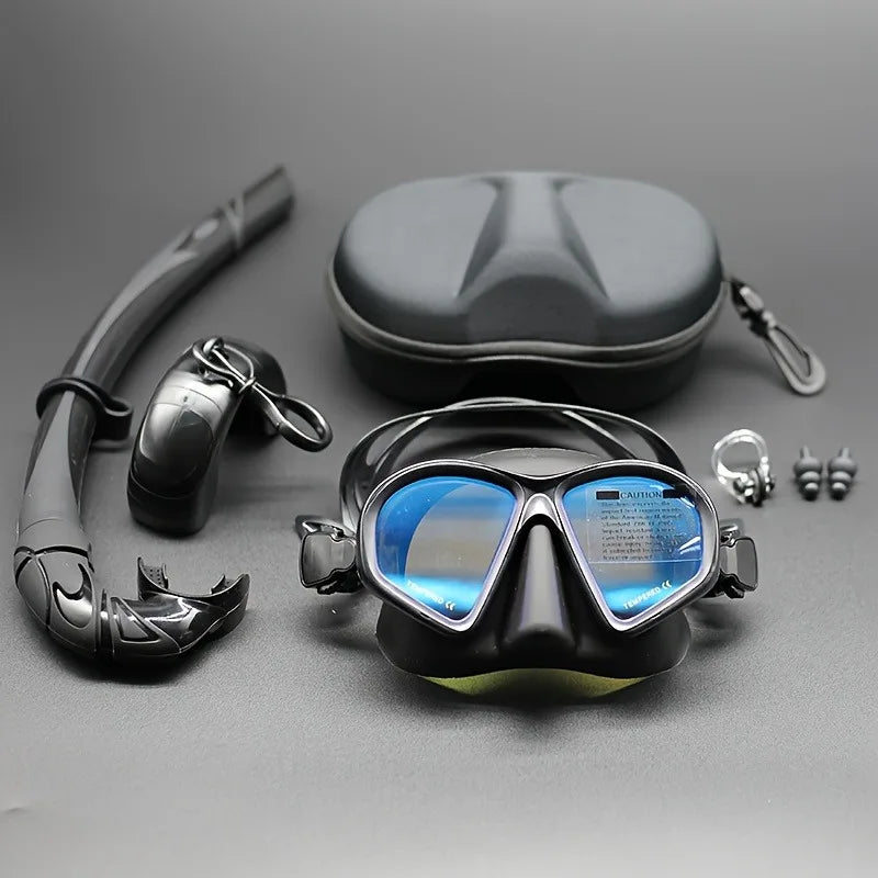Professional Wet Low Volume Freediving Mask, Tempered Glass Dive Mask, J-Type Diving Mask, Snorkel Set, Buceo, 수영, 스노클링, 마스크