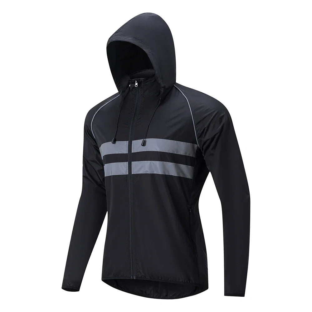 HISERWA Cycling Windbreaker Windproof Waterproof Reflective Bicycle Jacket Ultralight MTB Road Bike Jersey Portable Cycling Coat