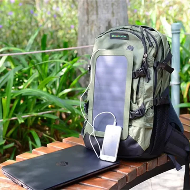 Portable Solar Backpack for Hiking Camping Outdoor Travel USB Charging Bag for Laptop Mobile Phone High Capacity Power Bank