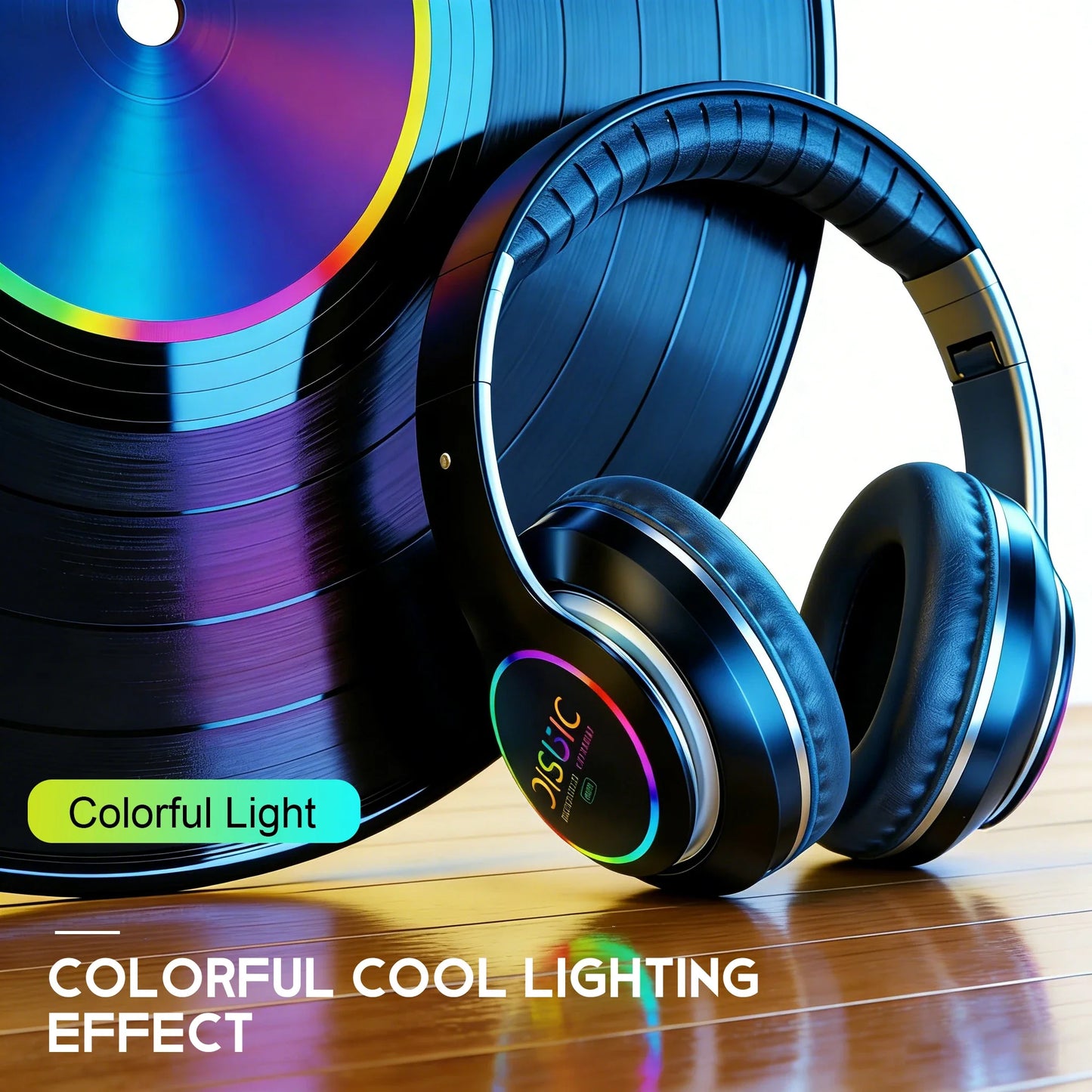 Wireless Bluetooth 5.0 HiFi Headphone With On-Ear Headset Stereo Sound Earphones Sports Office Game Foldable Low Latency