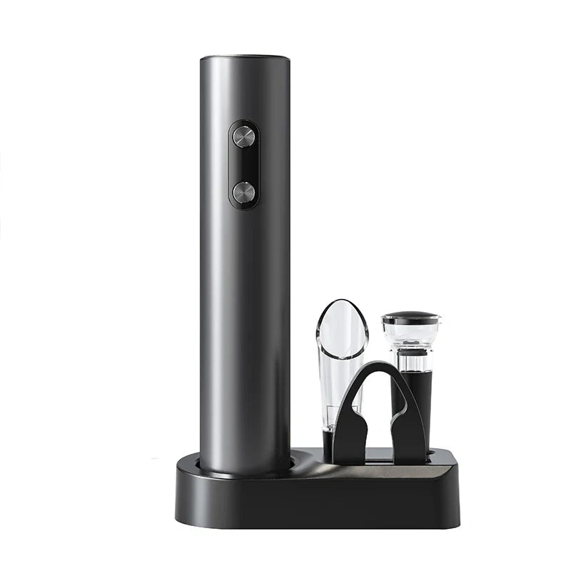 Electric Wine Opener Set Automatic Corkscrew with Aerator Pourer and Foil Cutter for Kitchen Bar Party Gifts