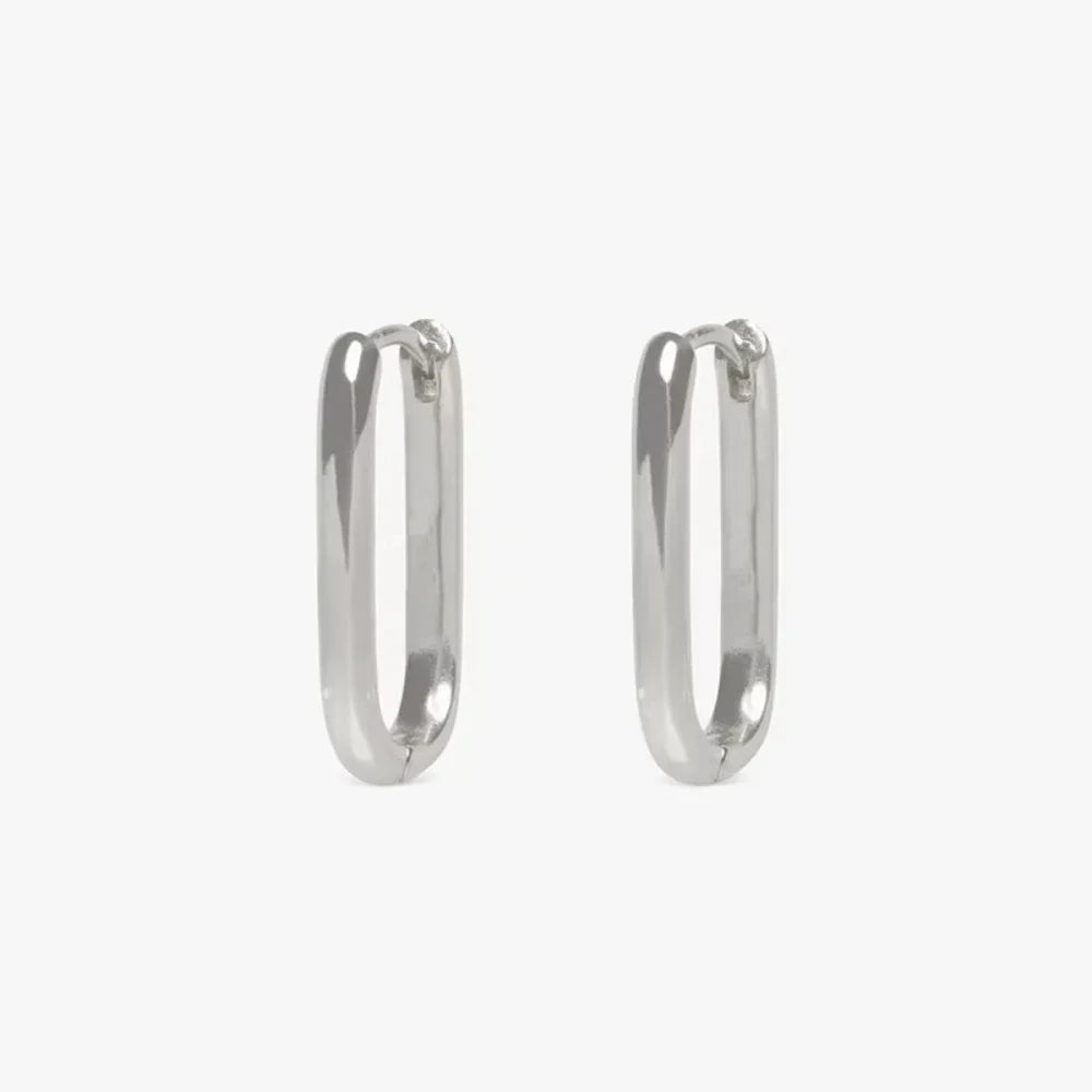 Minimalist Huggie Square Hoop Earrings