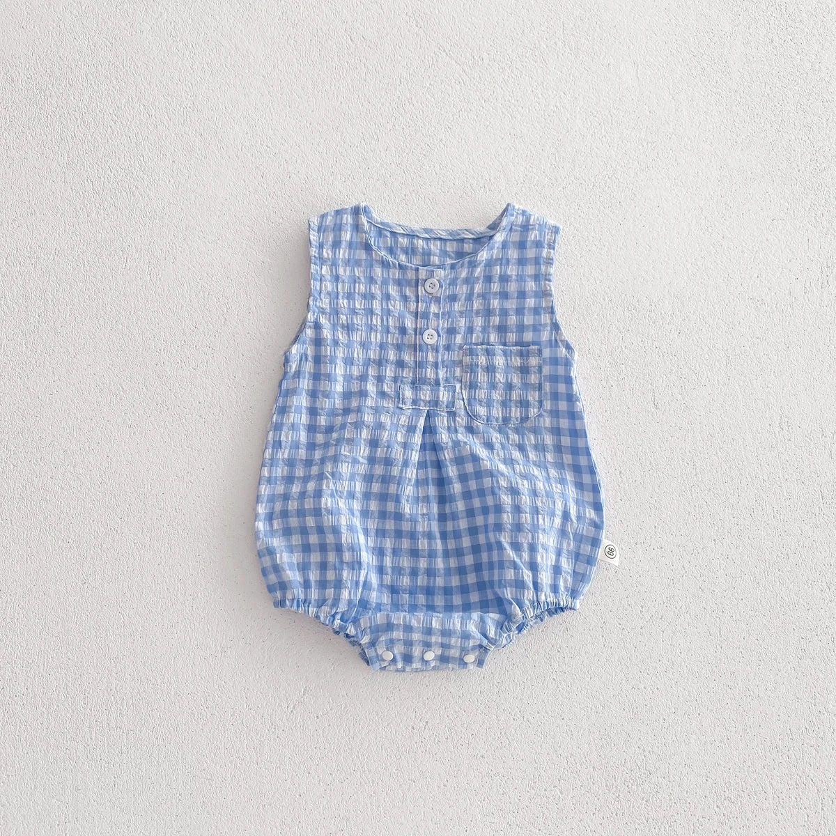 Summer Baby Girls Sleeveless Romper  Plaid Newborn Baby Bodysuit  0-2 Years Old Infant Jumpsuit