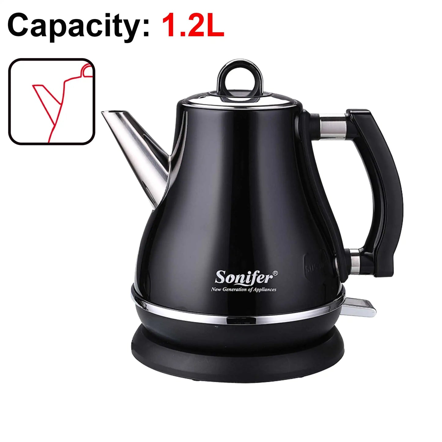 1.2l Colorful 304 Stainless Steel Electric Kettle 1500w Household 220V