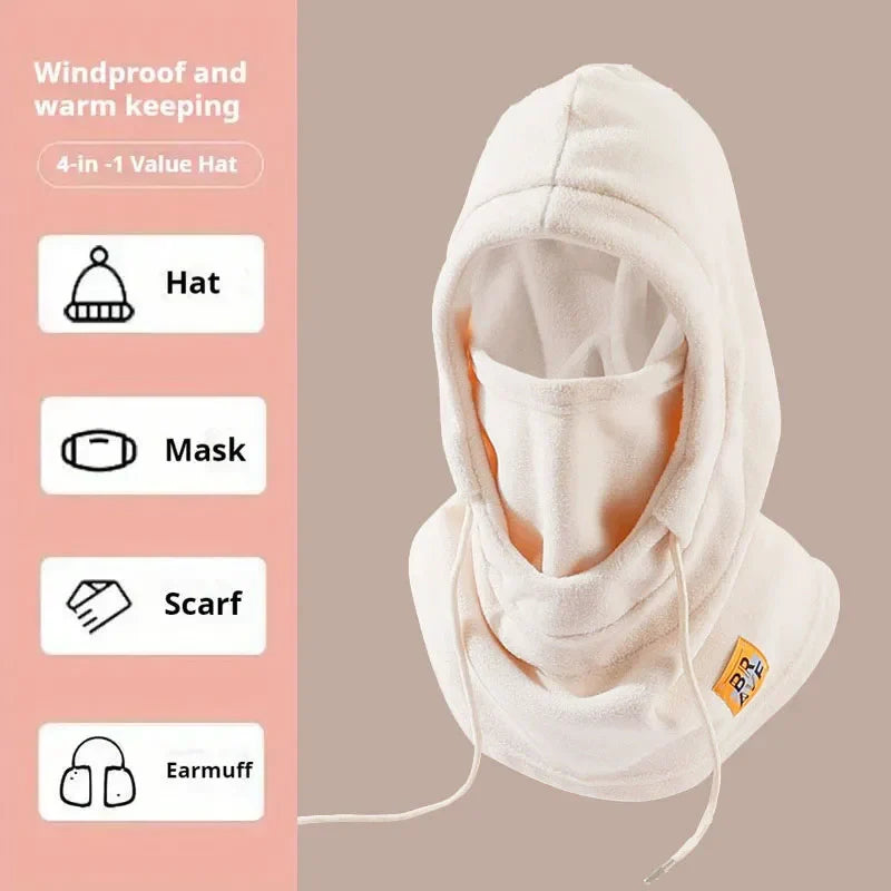 Winter Warm Hat with Mask and Neck Warmer 3-in-1 Windproof Balaclava for Men Women Masked Hat Cycling Cold Weather Protection