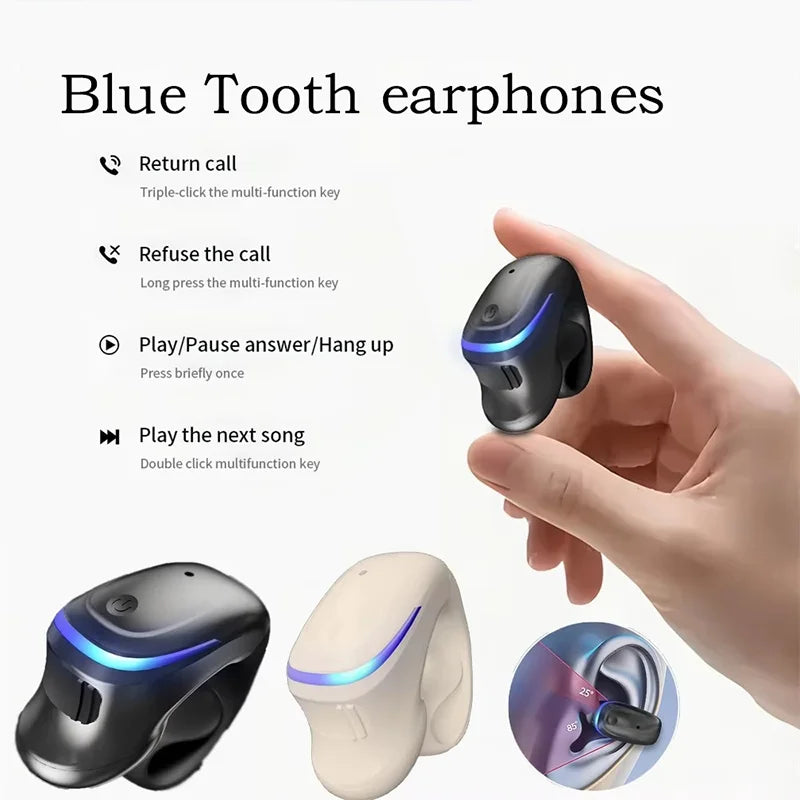 Wireless Bluetooth 5.3 Headphone Bone Conduction Headset Clip Single Ear Earphones Sport Earbuds For iPhone Huawei Realme OPPO