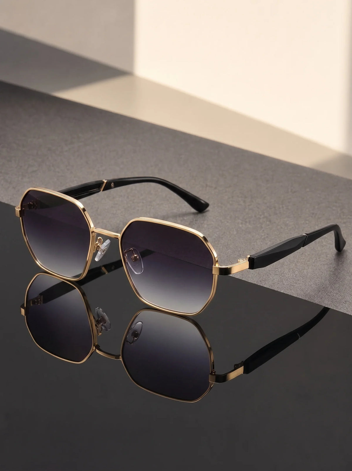 Fashion Polygonal Metal Frame Sunglasses, Men's And Women's Outdoor Driving Travel Decorations