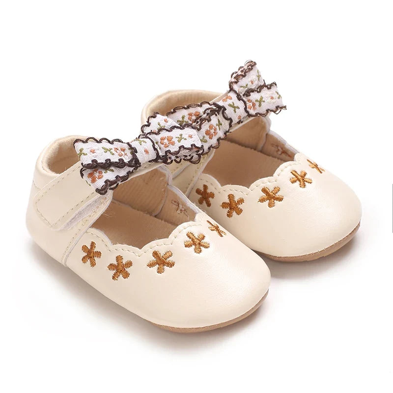 0-1year Baby Shoes Infant Pre-Walker Shoes Girls Princess Bow Shoes