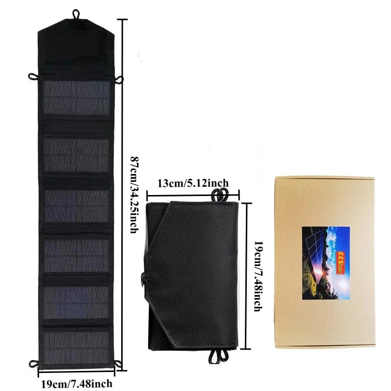 Outdoor Backpack Carry Portable Foldable Waterproof Solar Charging Panel 25W 100W Dual USB Solar Power Source Camping Hiking