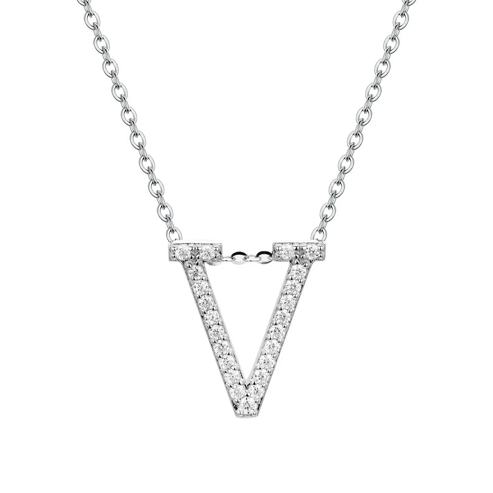 VVS1 D Moissanite Letters Pendant Necklace for Women
