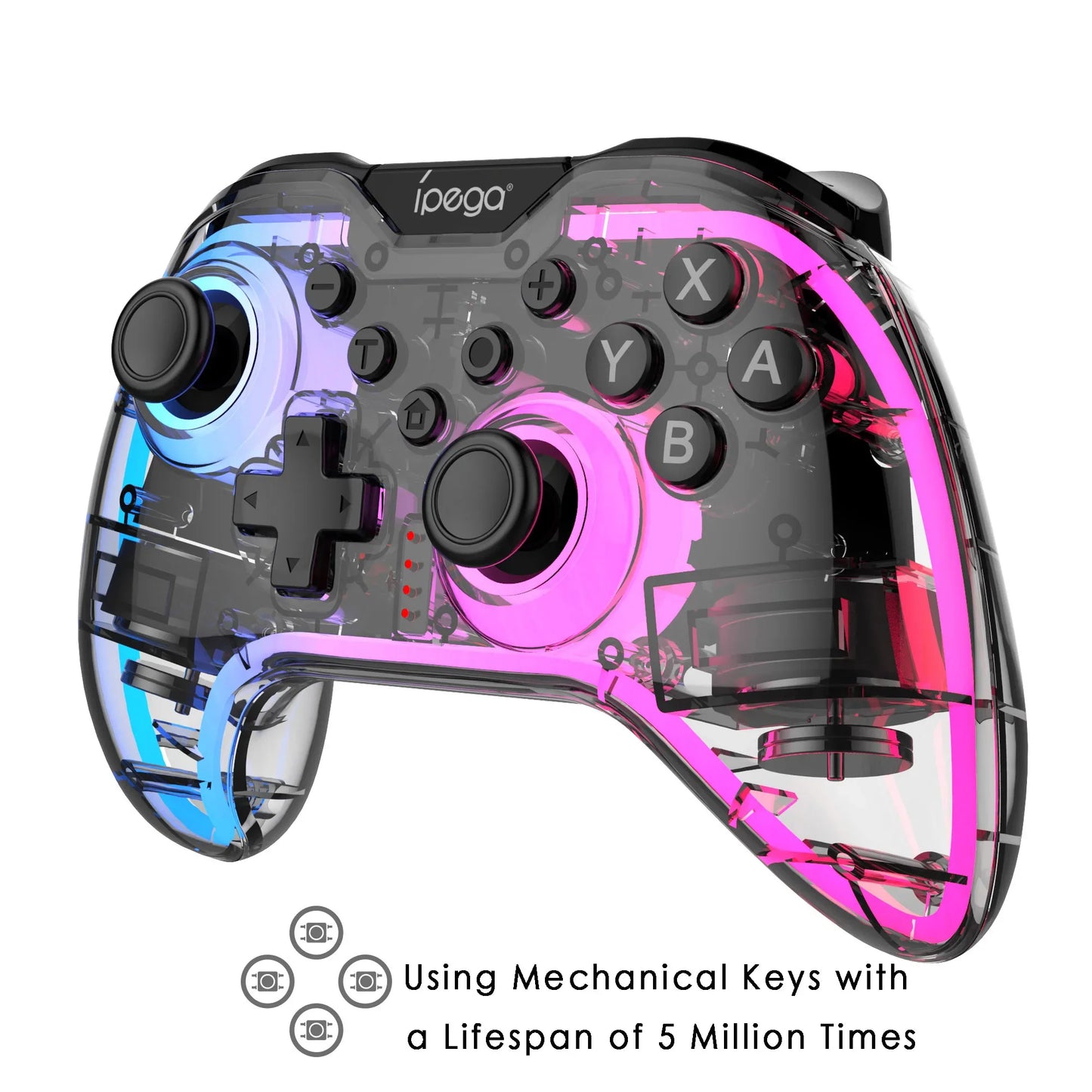 Wireless Game Controller SW123 for Switch2/Switch/PC with Dual-Motor Vibration,Six-Axis Motion Sensing,RGB Lighting&Turbo