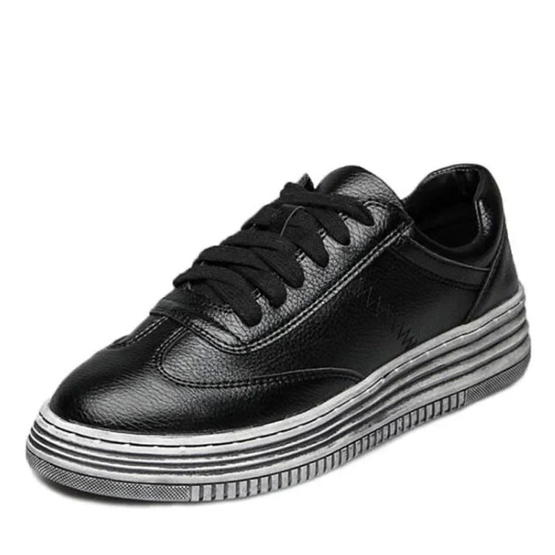 sneakers  Women casual low top leather shoes lightweight white Pink Shoes Breathable Creepers Platform flats Shoes  2020