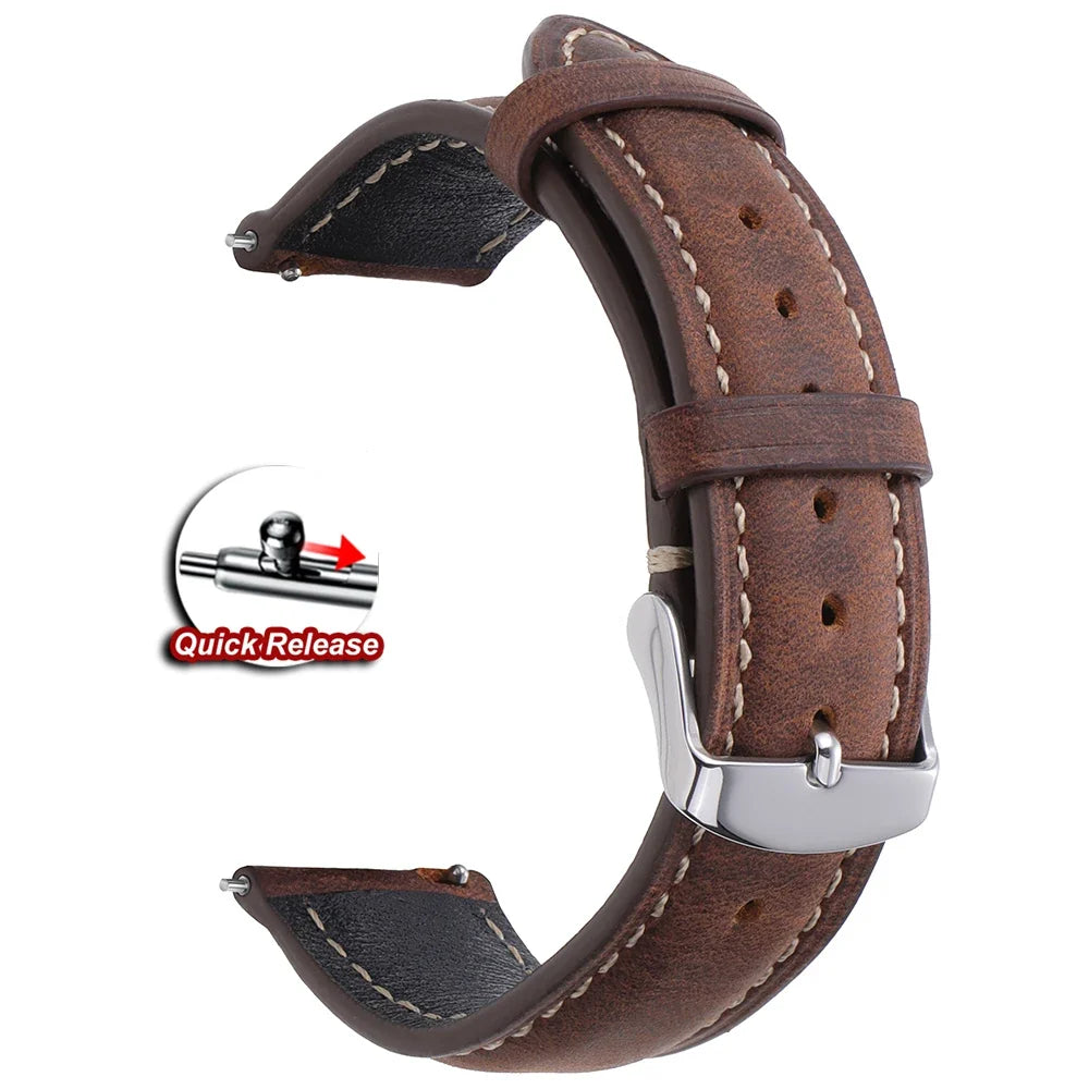 Motorola Moto Watch Vintage Stitched Leather Band