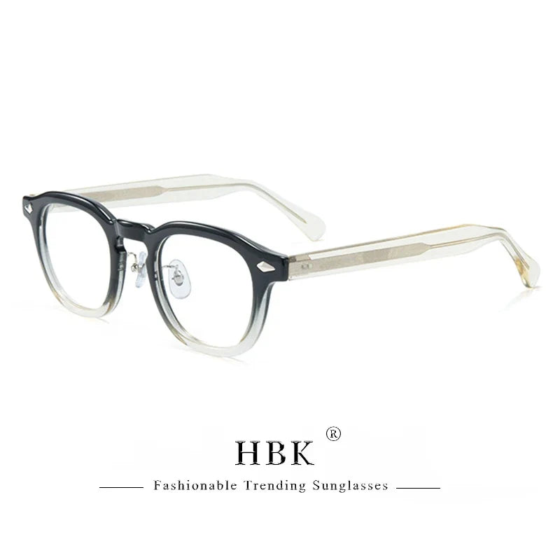HBK Retro Oval Glasses Frames Transparent Lenses Men High Quality TR-90 Frame Glasses Women's Anti BlueLight Computer Glasses