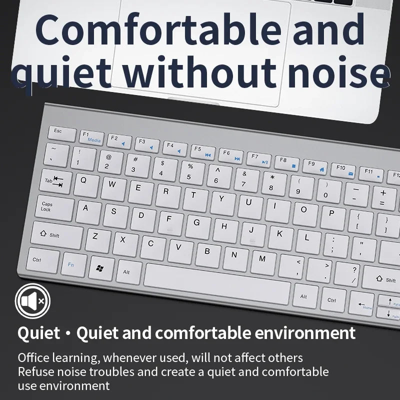 Wireless Keyboard and Mouse Combo Bluetooth 5.0 & 2.4G Rechargeable Multimedia Keyboard Mouse Set for Laptop PC TV iPad Android