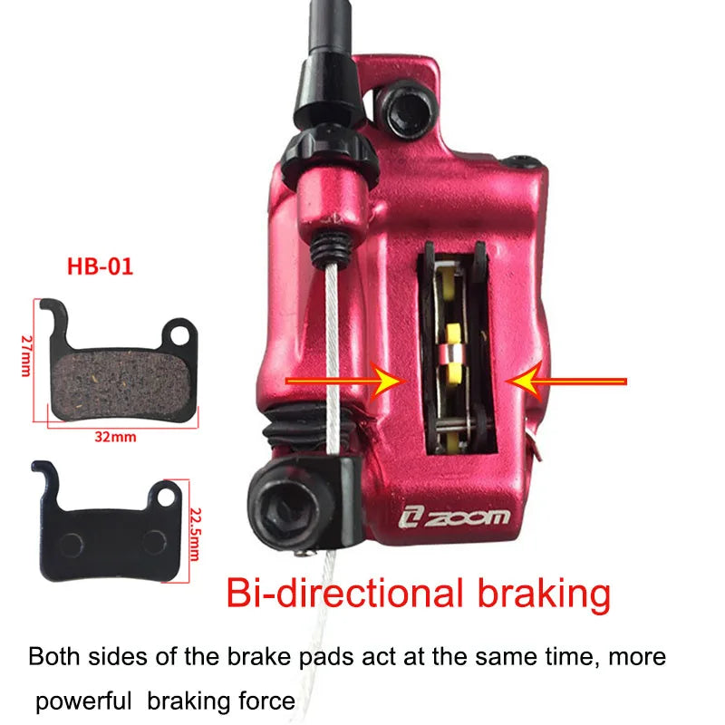 ZOOM HB-100 XTECH MTB  Hydraulic Disc Brake Kit for Mountain/Electric Folding Bike Front Rear Clamps Bicycle Accessories