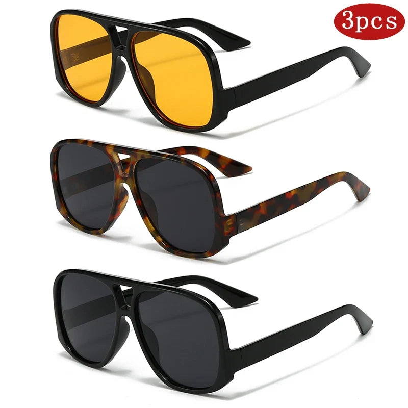 Hiking Camping Oversized Women Double Bridges Anti Light Glasses Fashion Outdoor Driving Eyeglasses Beach Travel UV400 Shades