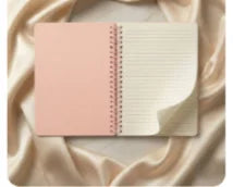 Pink Coil Notebook with Calendar, Vertical Standing Desk Planner, Thick Lined Pages for Office School Supplies