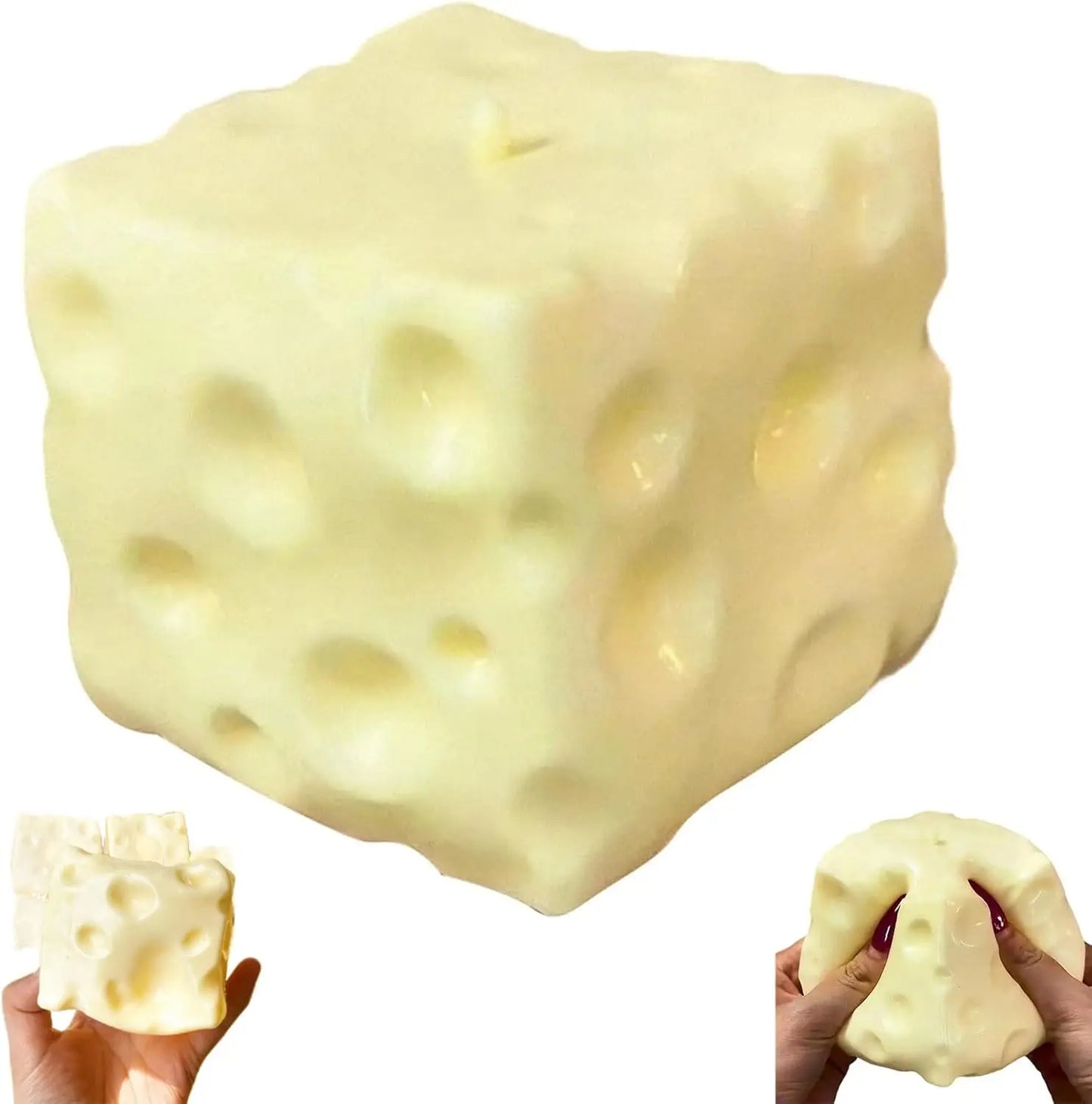 1pc 7cm Square Ultrathin Cheese Ball Squishy, TPR Shell Slow Rebound Squeeze Toy, No Filler, DIY Cheese Skin Squishy, Birthday/Halloween Gift, Perfect Gift, Stress Relief Gift For Teens