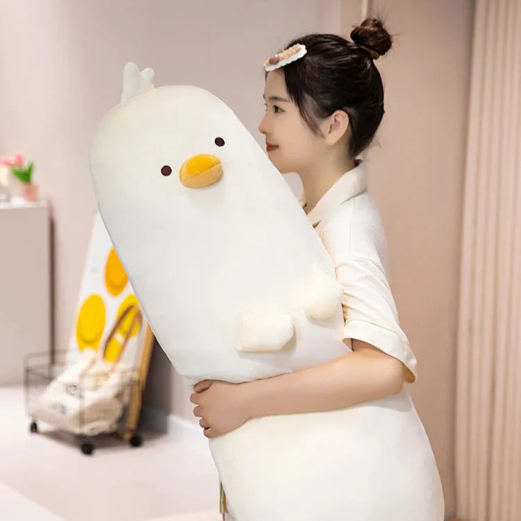 Peluche de almohada de pollo largo