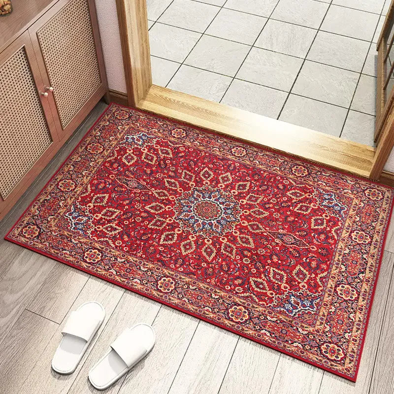 Vintage Style Small Carpet Bohemian Ethnic Style Living Room Bedroom Bathroom Kitchen Anti Slip Entrance Door Mat Home Rug