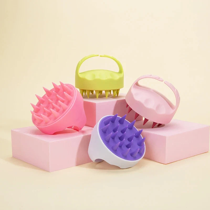 Silicone Shampoo Head Scalp Massage Brush Soft Skin Friendly Hair Washing Massager Comb SPA Beauty Hair Care Tool for Salon