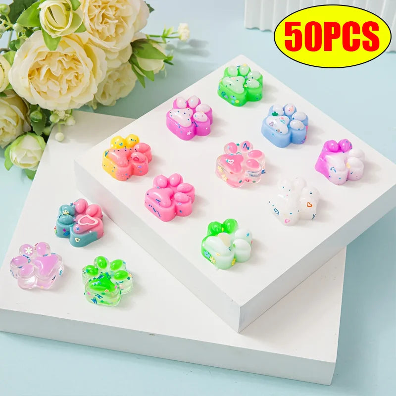 10/ /40/50pcs Mini Cute Cat Claw Plush Pinch Fun, Colorful