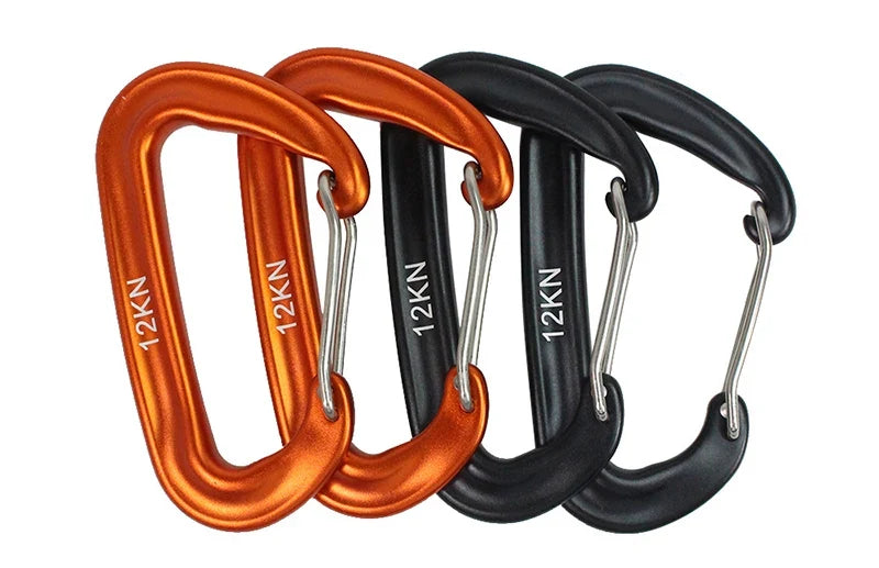 12KN Small Climbing Carabiner D-Shape Mountaineering Buckle Hook