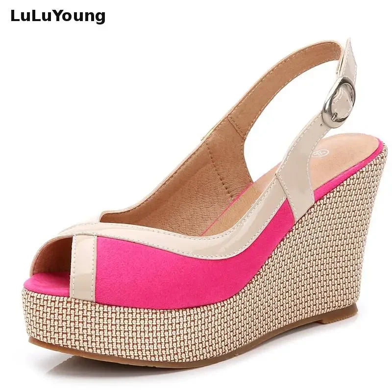 Size 33-40 Summer High Heel Wedges Sandals Female Peep Toe Leisure Platform Sandals Women Shoes