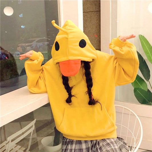 Sudadera informal con capucha de pato