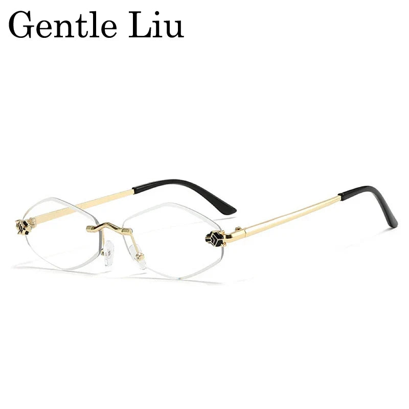 Fashion Rimless Hexagon Sunglasses Women 2026 Luxury Brand Y2K Punk Sexy Travel Sun Glasses For Ladies Frameless Rhombus Eyewear