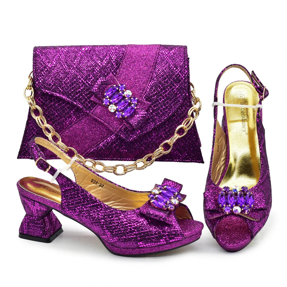 Conjuntos de zapatos y bolsos italianos HFG1-10