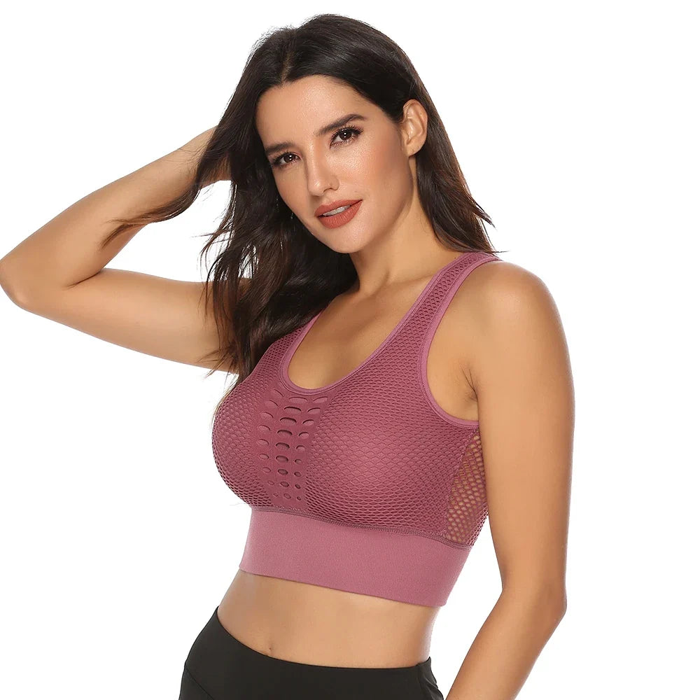 Hot Fitness Women's T-shirts Workout Sports Bra Yoga Vest Backless Solid Quick Dry Running Gym Sport bra Yoga Shirts Tank Top
