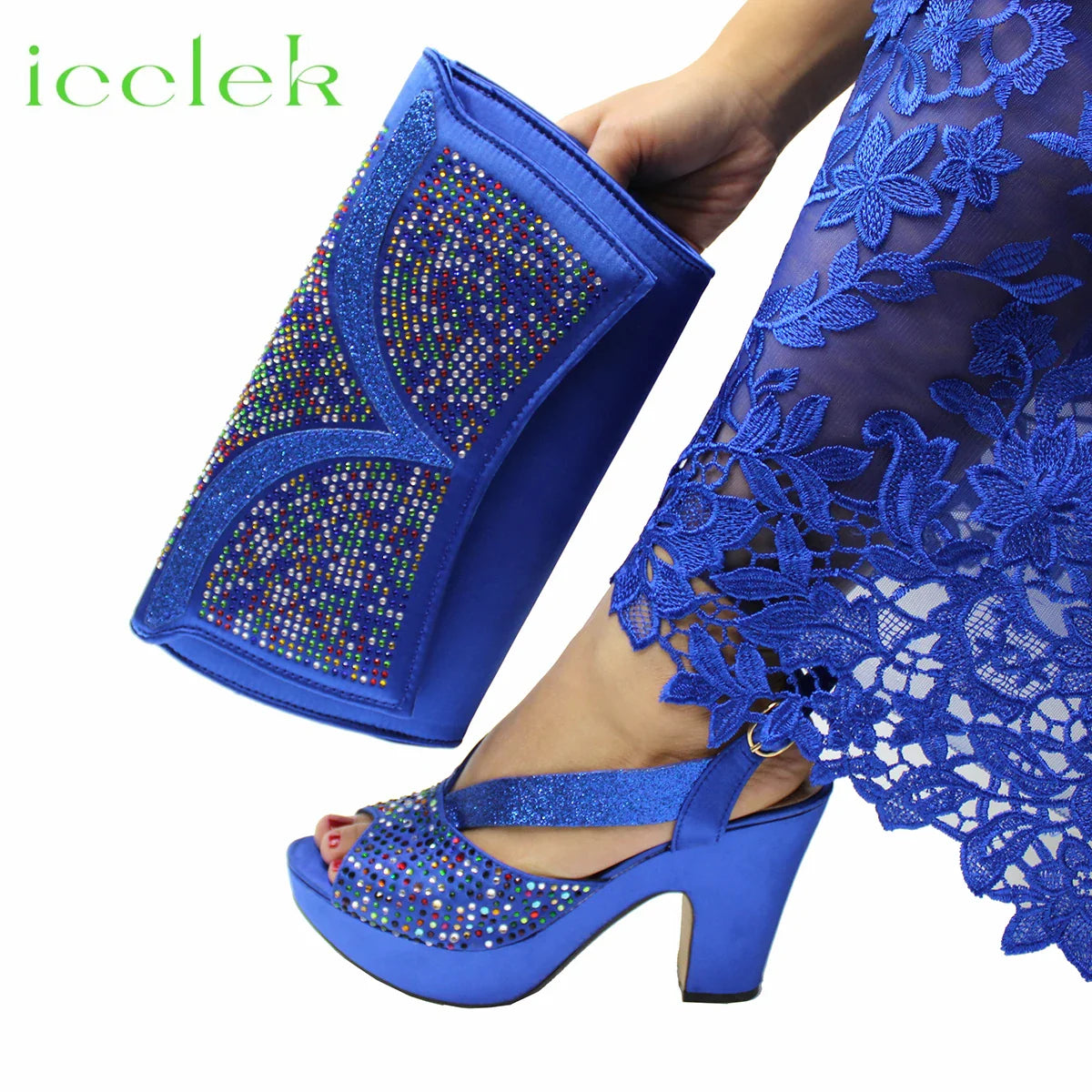 Nuevo conjunto de zapatos y bolso para mujer africana con diseño novedoso