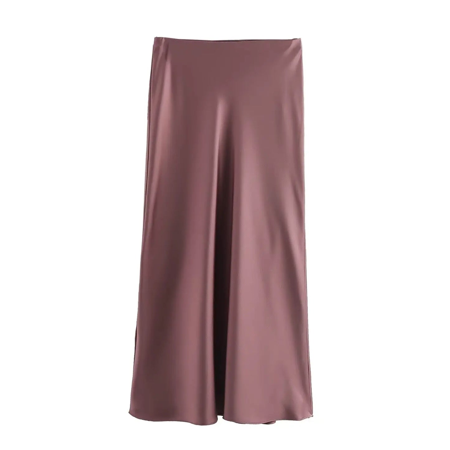 Foridol Autumn Winter Burgundy Satin Skirt Women Party Silk Skirt High Waist Straight Long Faldas Mujer Christmas Skirt