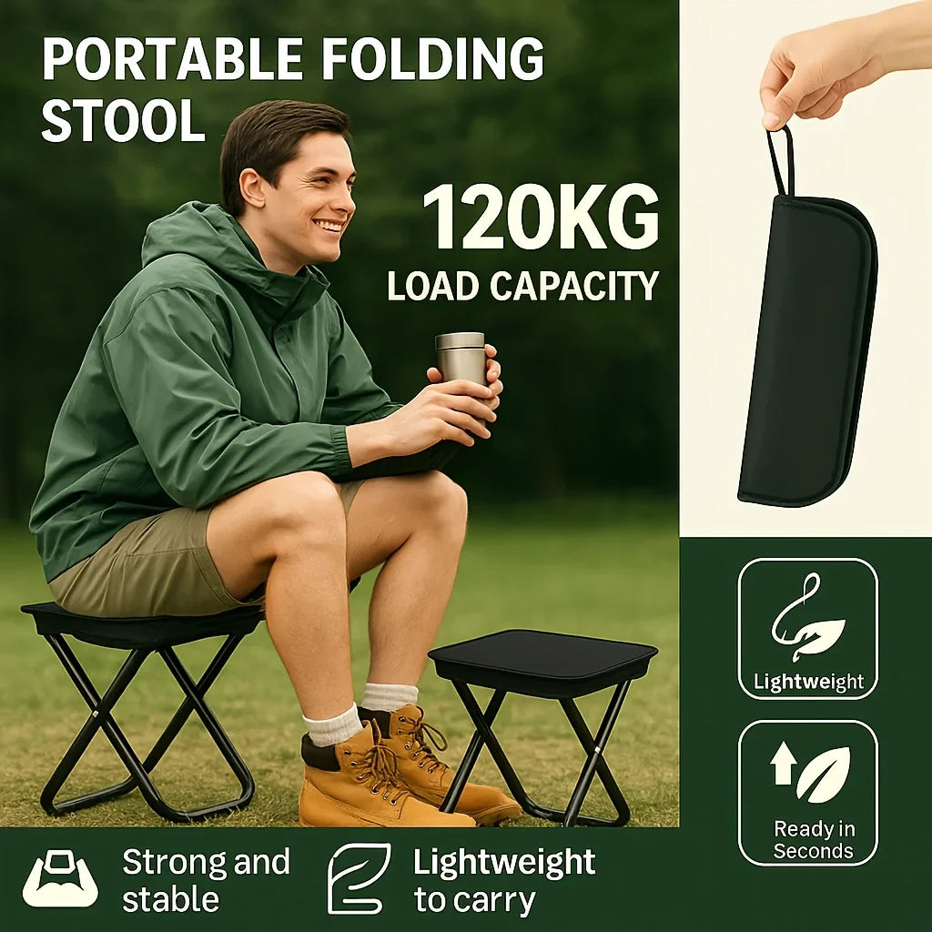 Summer days call for outdoor fun! Use this compact folding stool for family camping, backyard parties, hiking and fishing trips.