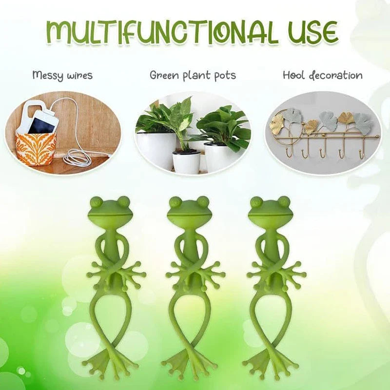 1/3/5pcs Green Frog Shaped Plant Clips DIY Flowers Vines Stem Holder