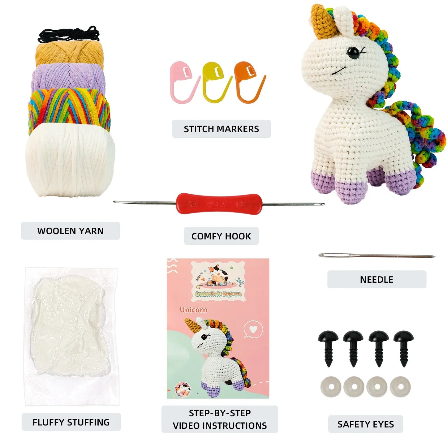 Unicornio - Kit de Ganchillo Kawaii para Principiantes