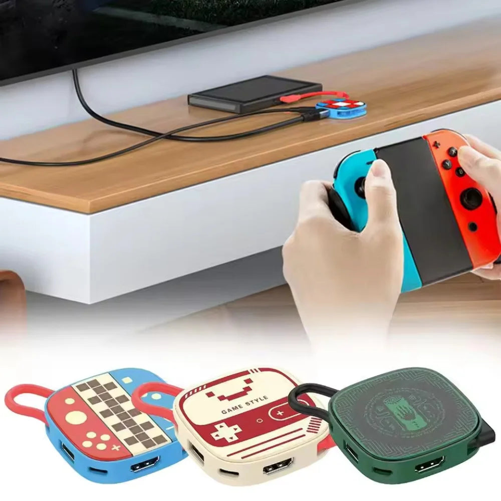 Switch 2 Dock HDMI 4K USB 3.0 Hub Adapter USB Splitter TV Portable Docking Station for NDS Switch2 Laptops PC iPad MacBook Air P