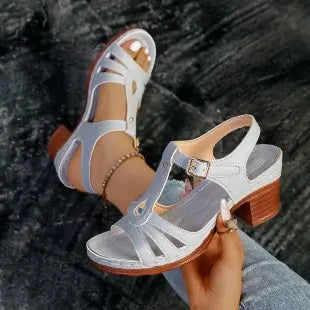 Plus Size 43 Sandals for Women Summer Fashion and Lightweight Peep Toe Hihg Heels Woman Ankle Strap Casual Gladiator Sandals
