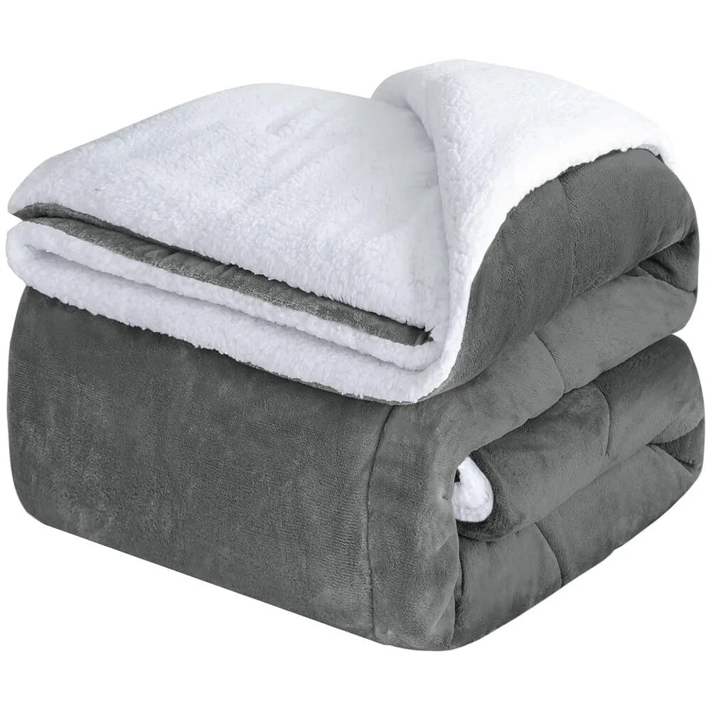 Fluffy Sherpa Fleece Blanket Throw Single Double King Cozy Warm Sofa Bed Throws