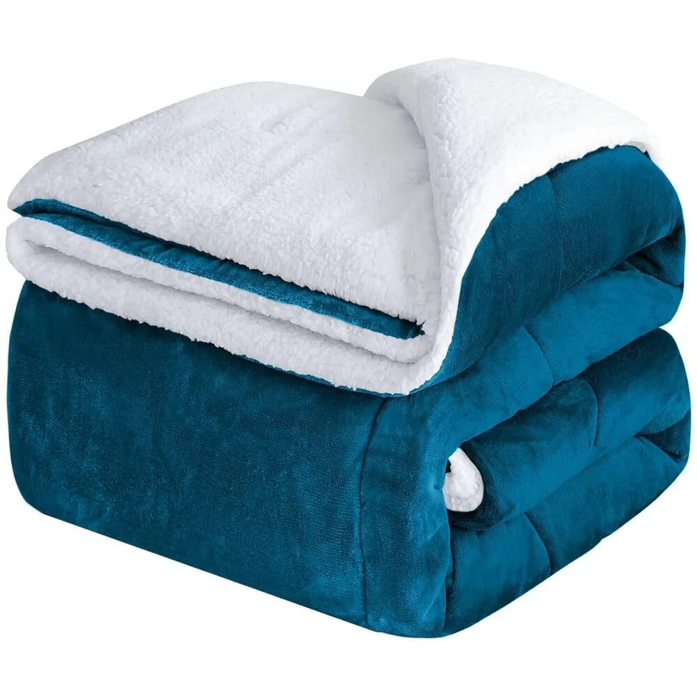 Fluffy Sherpa Fleece Blanket Throw Single Double King Cozy Warm Sofa Bed Throws