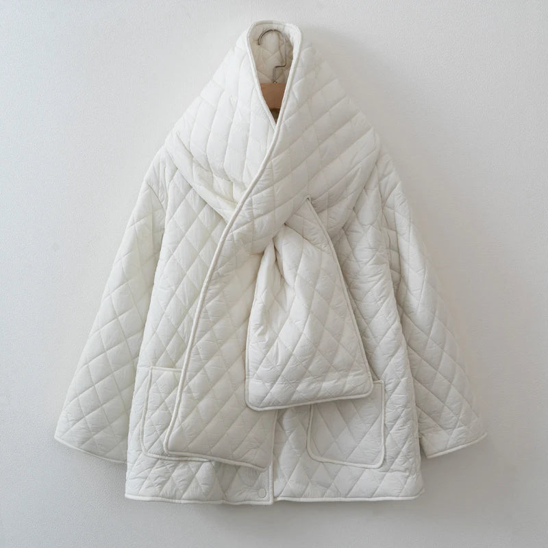 Women Autumn Winter Scarf Jacket Warm parka