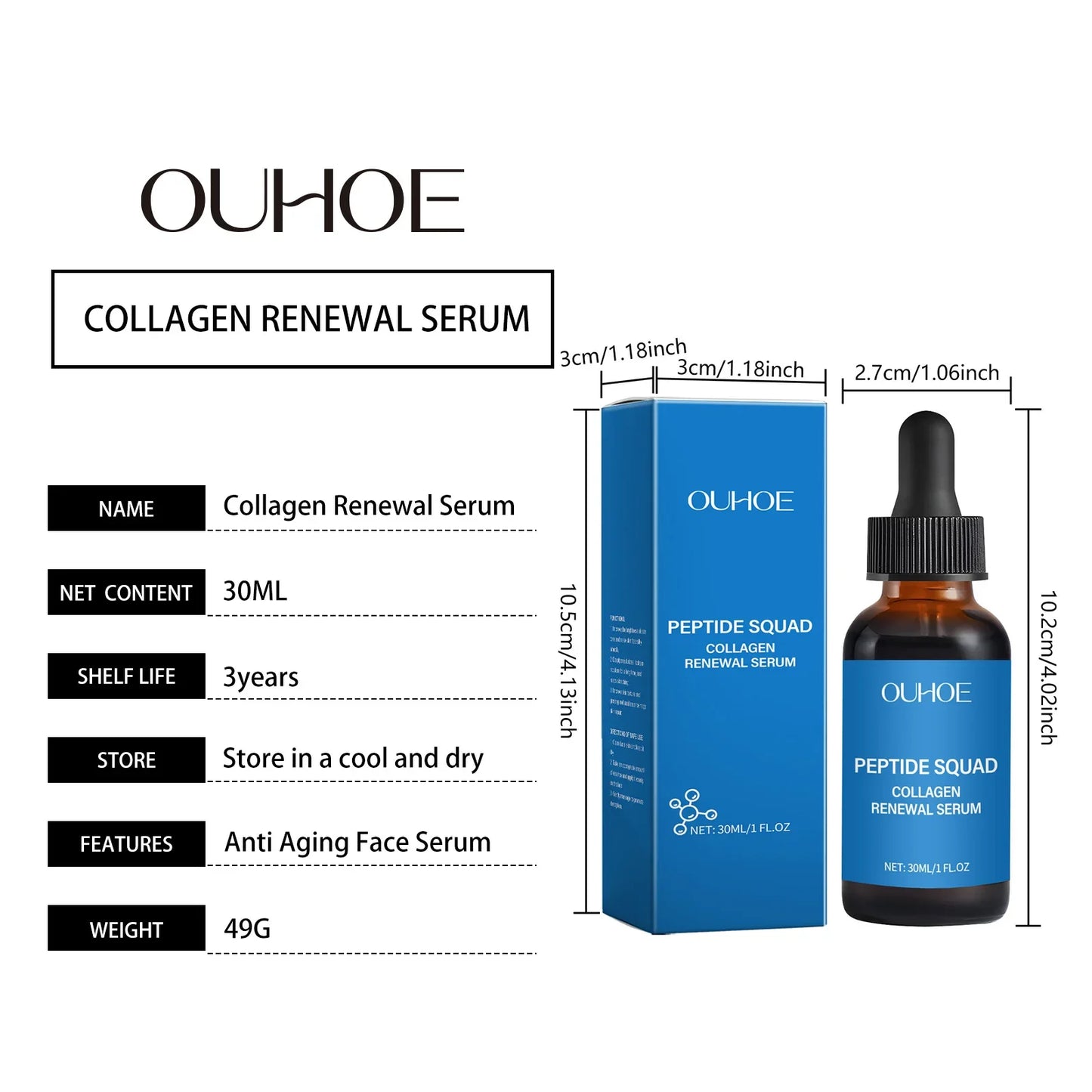 Collagen Polypeptide Essence Fade Fine Lines Lifting Firming Moisturizing Skin Care Tightening Skin Nourishing Facial Serum