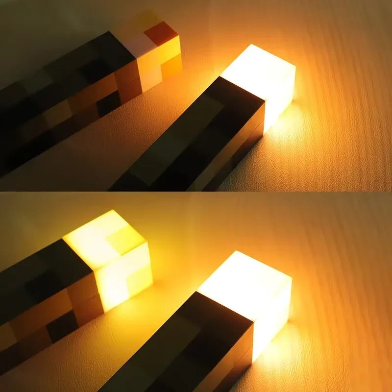 11.5 Inch Brownstone Torch Led Night Lights USB Rechargeable Table Light Game Room Decoration Lamp Kids Birthday Gifts Toy Lamps