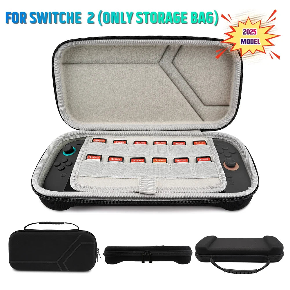 Slim Travel Carrying Case for Switch 2 (2025) Game consoles, Shockproof Hard Protective Game Accessories Storage Bag For NS 2