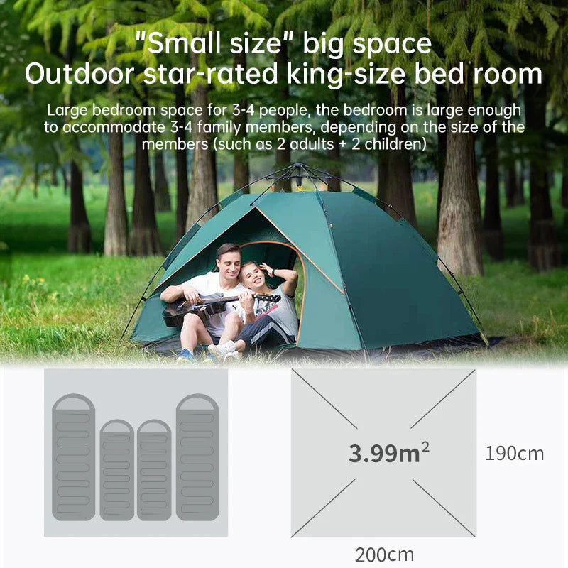 QuickSet Oasis: Tienda de campaña automática para 2-4 personas, ¡lista para lluvia y sol!