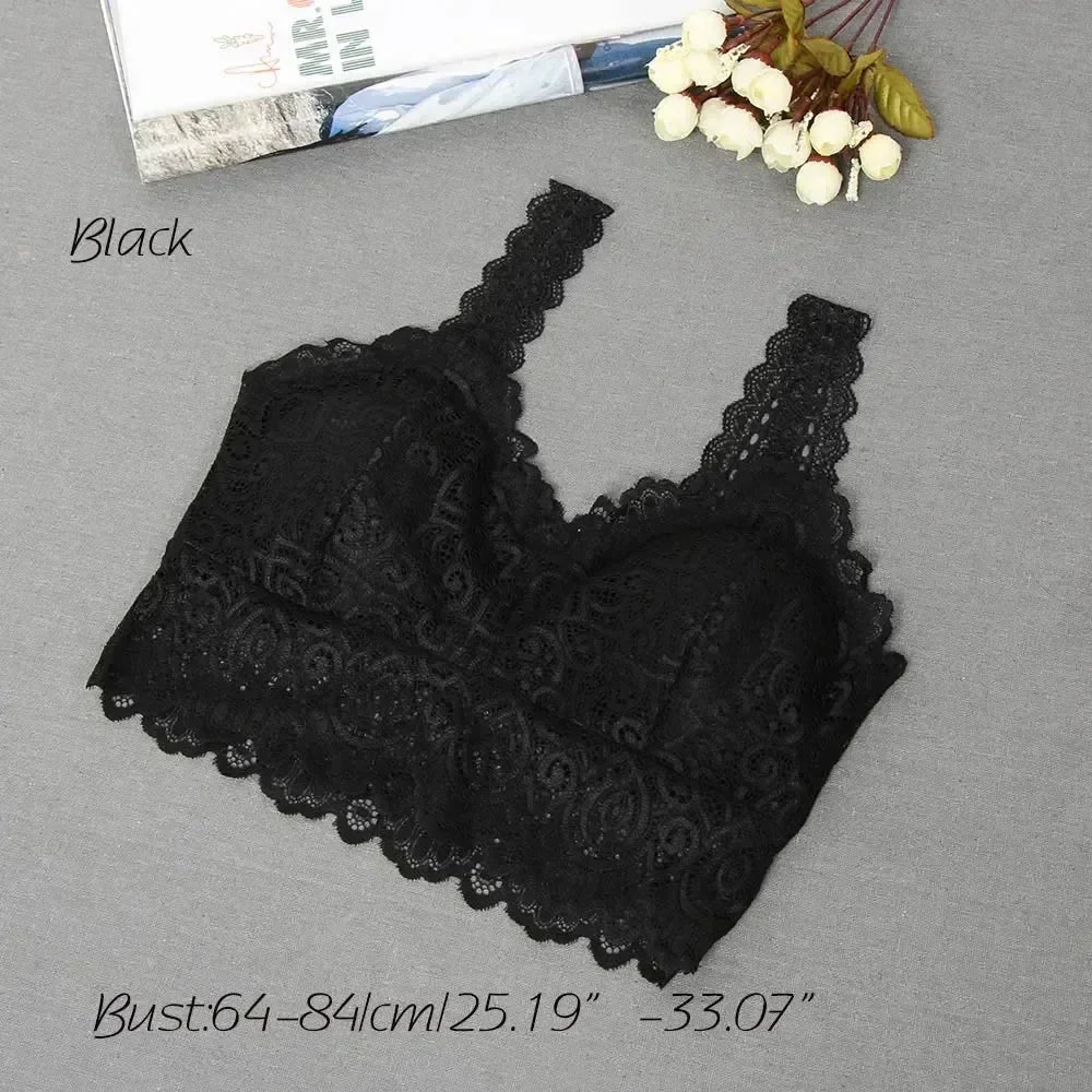 Nuevos tops de tirantes sexis de encaje floral con relleno para mujer, en blanco y negro, de algodón, con cuello en V, estilo chaleco de encaje a crochet informal